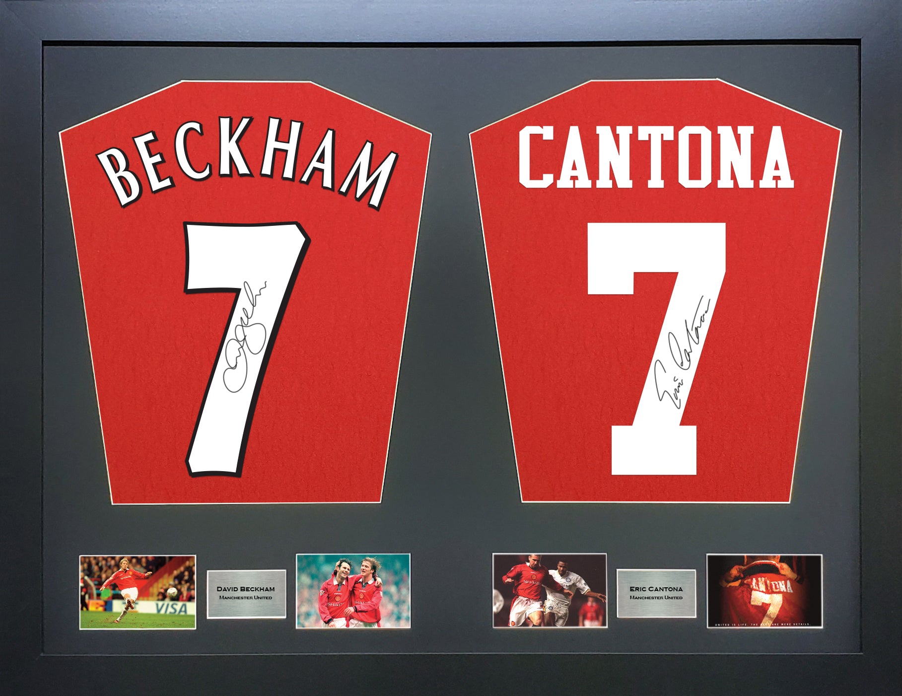 David Beckham And Eric Cantona United Machine Signed Shirt Frame – The ...