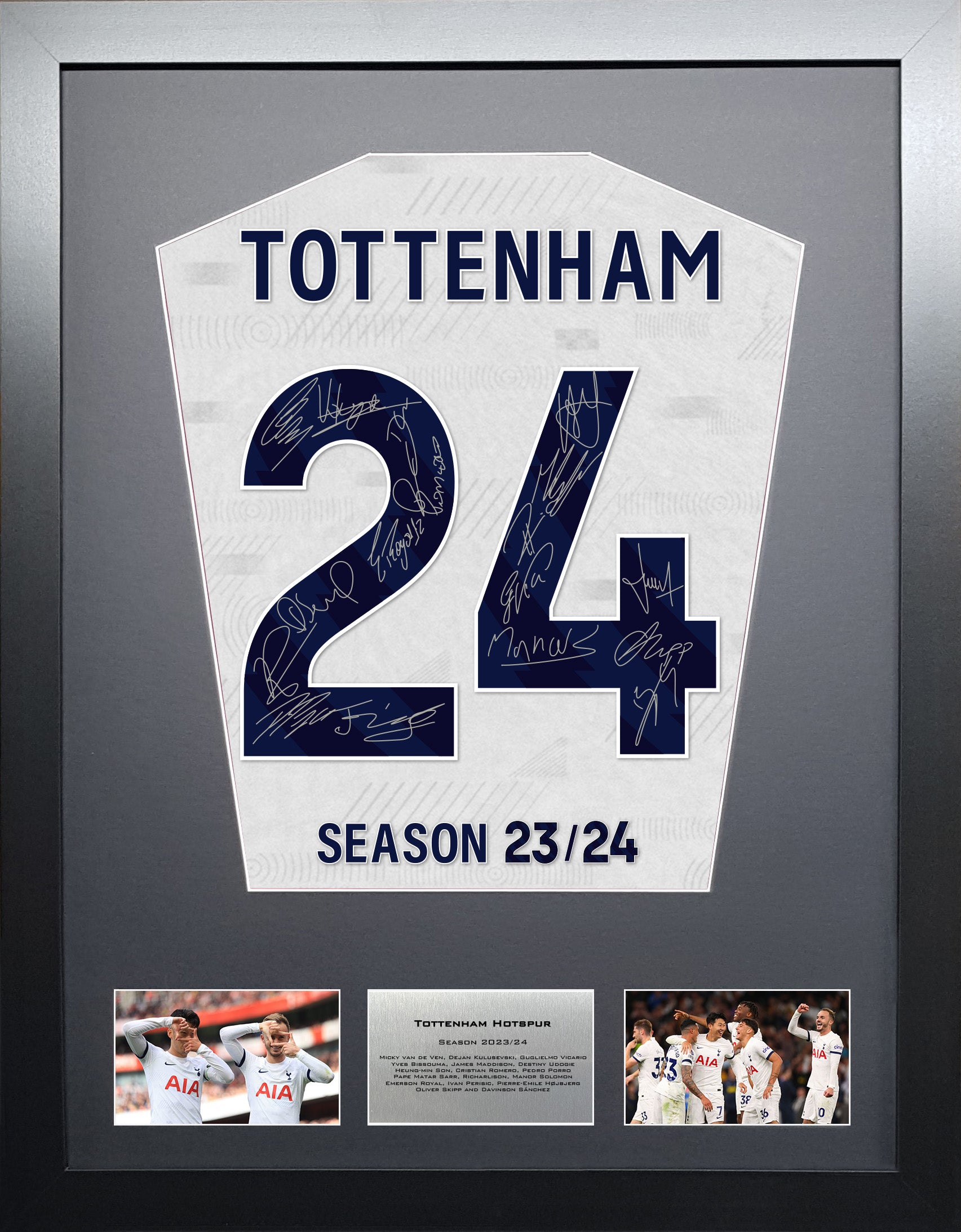 Tottenham Hotspur 2024 Season Team Signed Shirt Frame The Frame Lab   TOTTENHAM24 