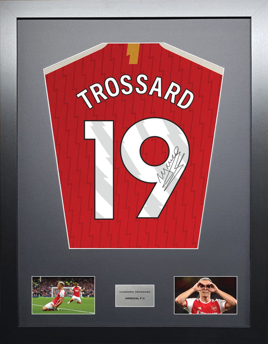 Leandro Trossard Arsenal signed shirt display 2024 season