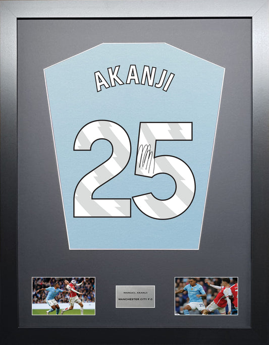 Manuel Akanji Manchester City signed shirt display 2024 season