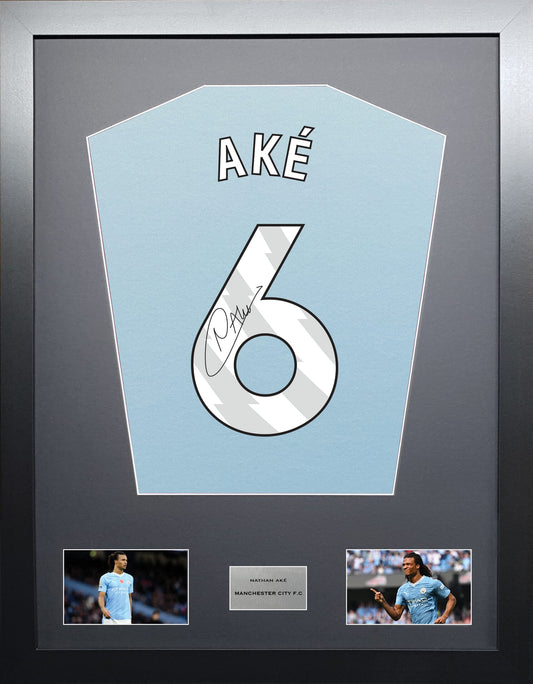 Nathan Ake Manchester City signed shirt display 2024 season