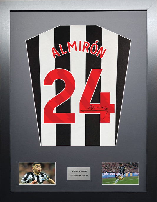 Miguel Almiron Newcastle United signed shirt display 2024 season
