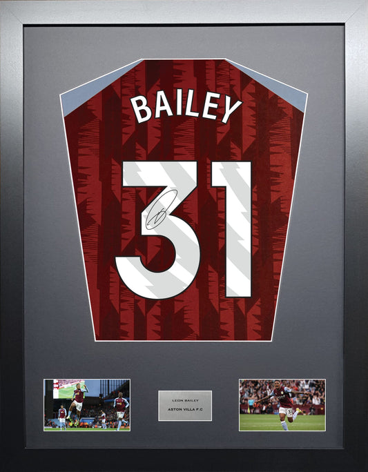 Leon Bailey Aston Villa signed shirt display 2024 season