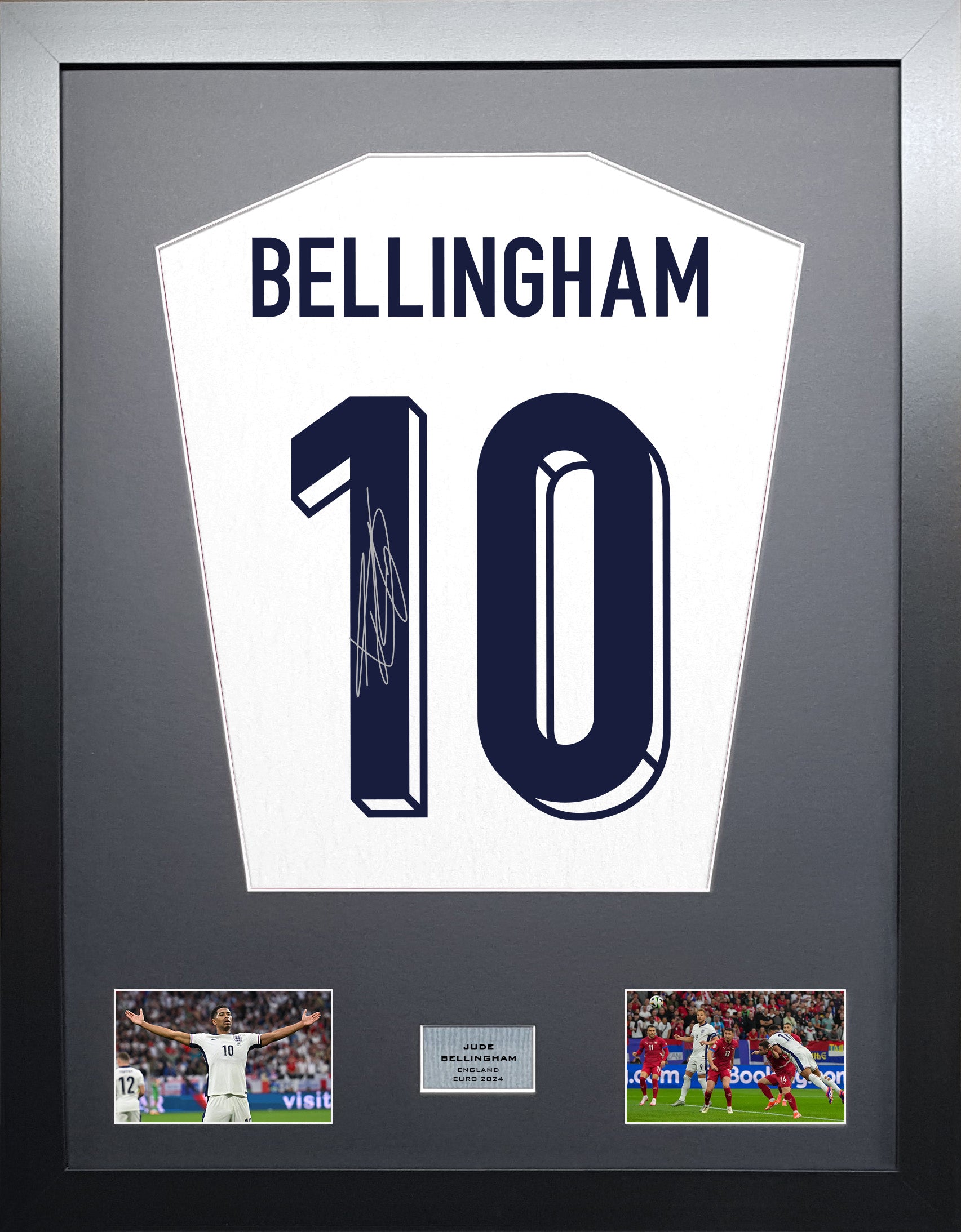 Jude Bellingham England Euro 2024 signed shirt frame