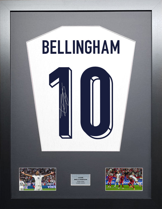 Jude Bellingham England Euro 2024 signed shirt frame