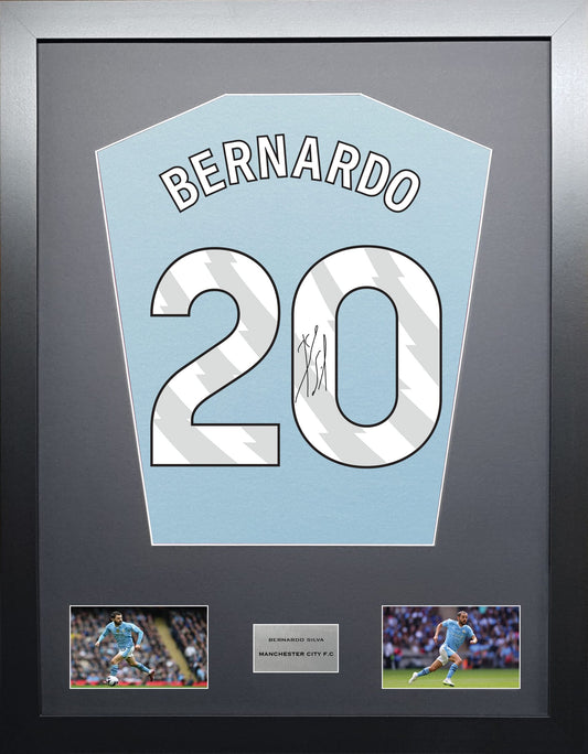 Bernardo Silva Manchester City signed shirt display 2024 season
