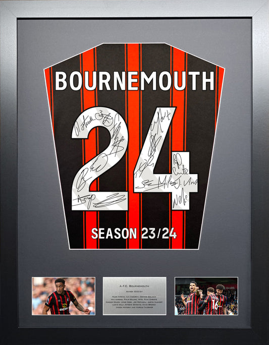 Bournemouth 2024 Season Team Signed Shirt Frame