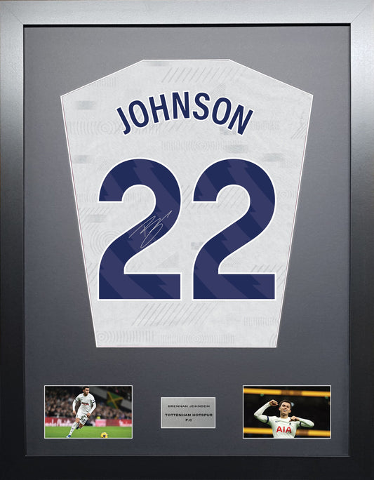 Brennan Johnson Tottenham Hotspur signed shirt display 2024 season