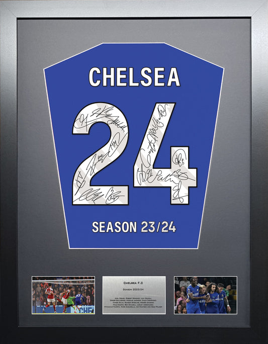 Chelsea 2024 Season Team Signed Shirt Frame