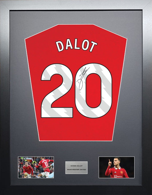 Diogo Dalot Manchester United signed shirt display 2024 season