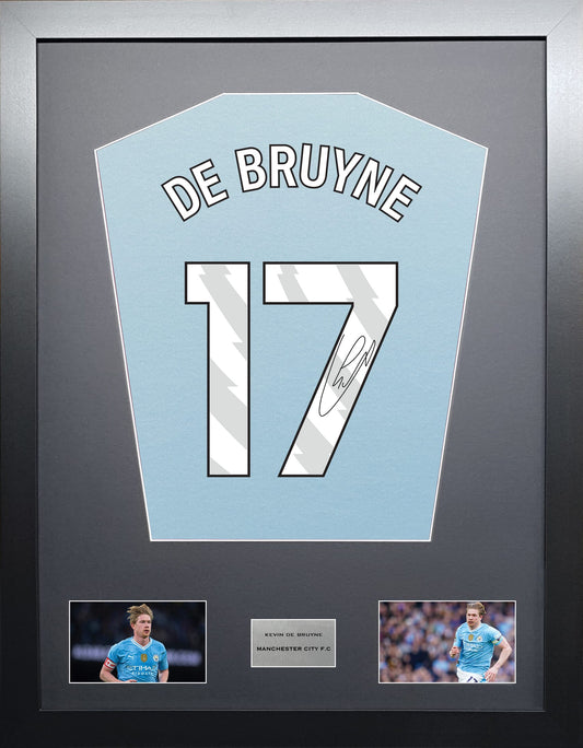Kevin De Bruyne Manchester City signed shirt display 2024 season