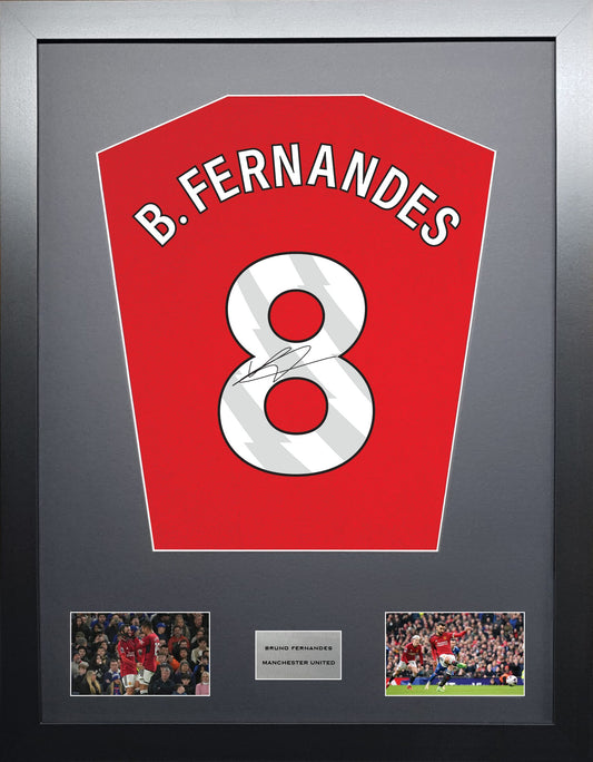 Bruno Fernandes Manchester United signed shirt display 2024 season