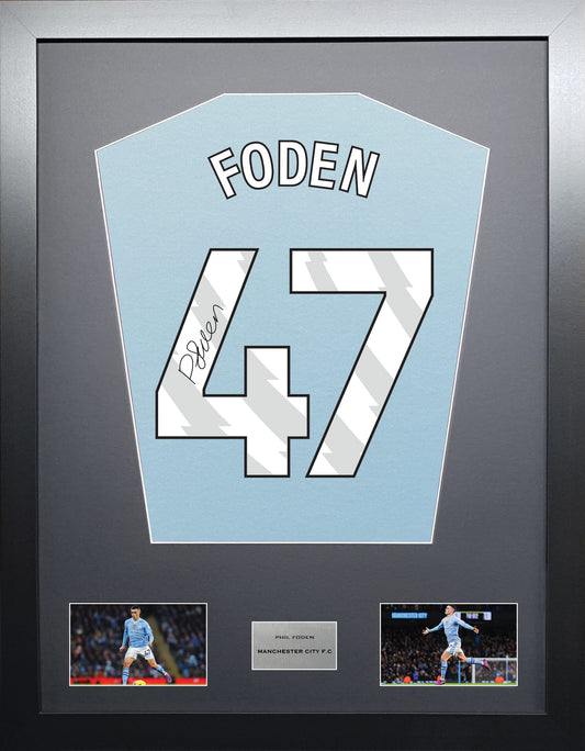Phil Foden Manchester City signed shirt display 2024 season
