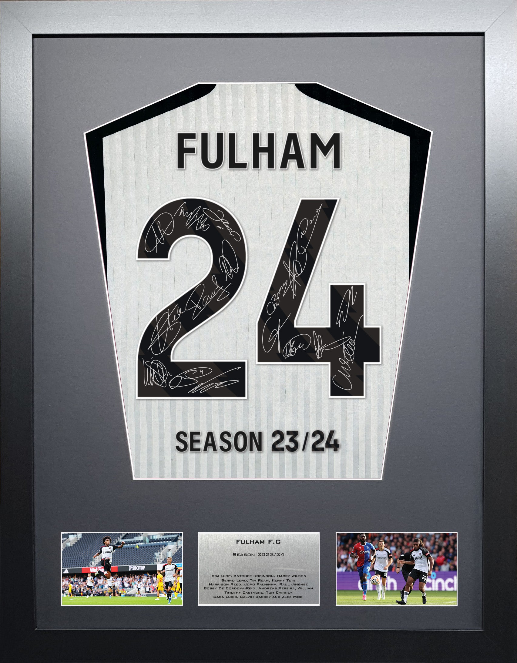 Fulham 2024 Season Team Signed Shirt Frame The Frame Lab   Fulham2024 