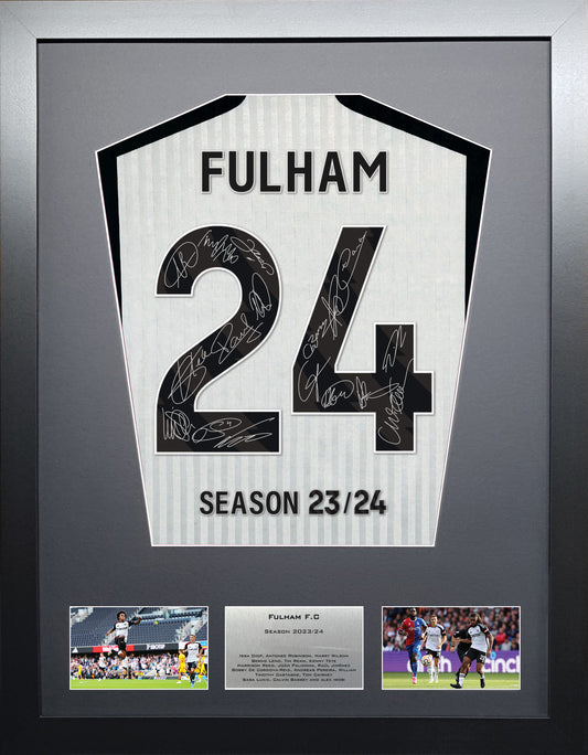 Fulham 2024 Season Team Signed Shirt Frame