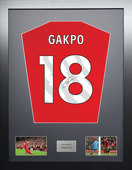 Cody Gakpo Liverpool signed shirt display 2024 season