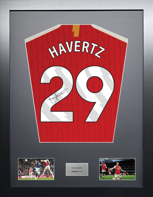 Kai Havertz Arsenal signed shirt display 2024 season