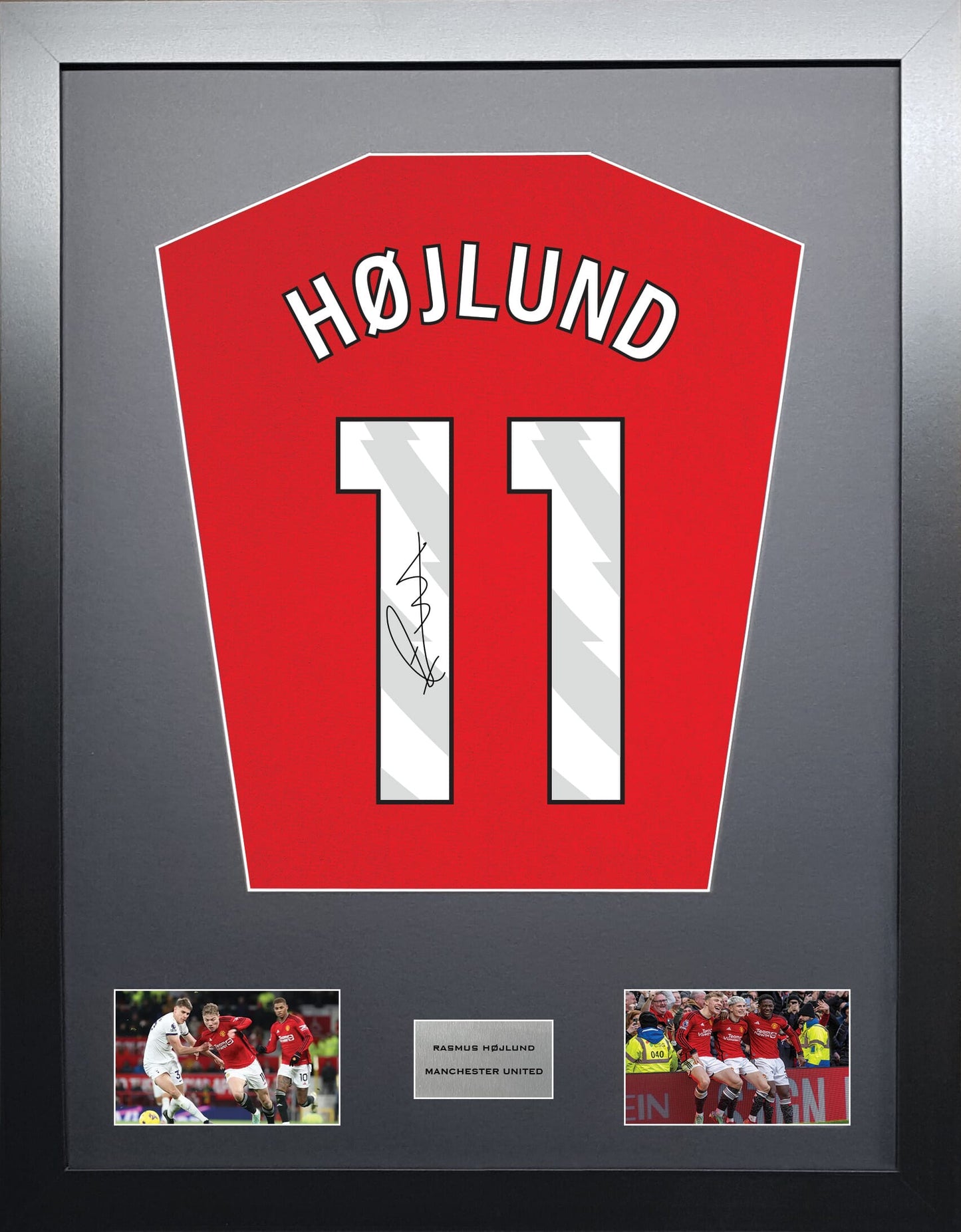 Rasmus Hojlund Manchester United signed shirt display 2024 season
