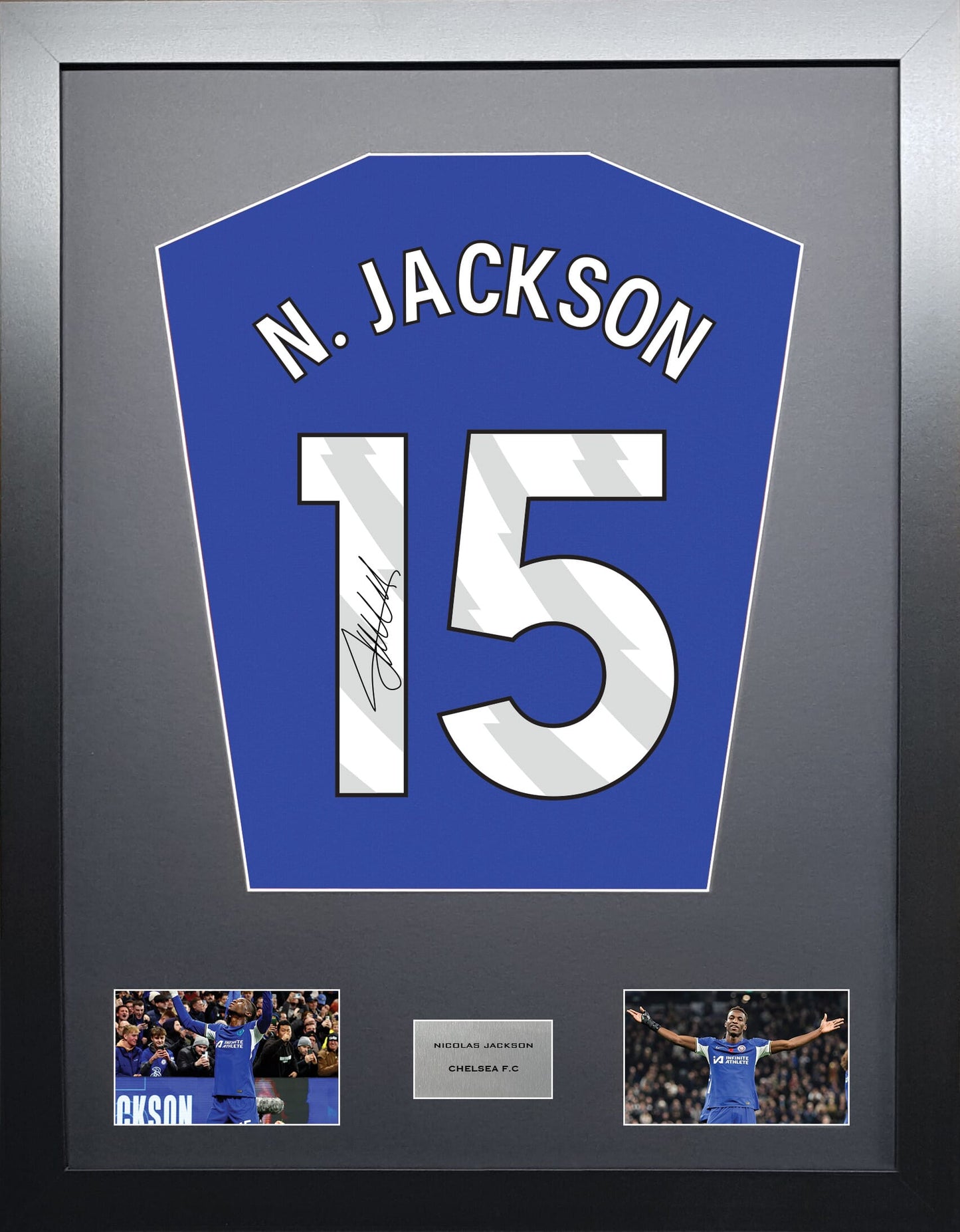 Nicolas Jackson Chelsea signed shirt display 2024 season