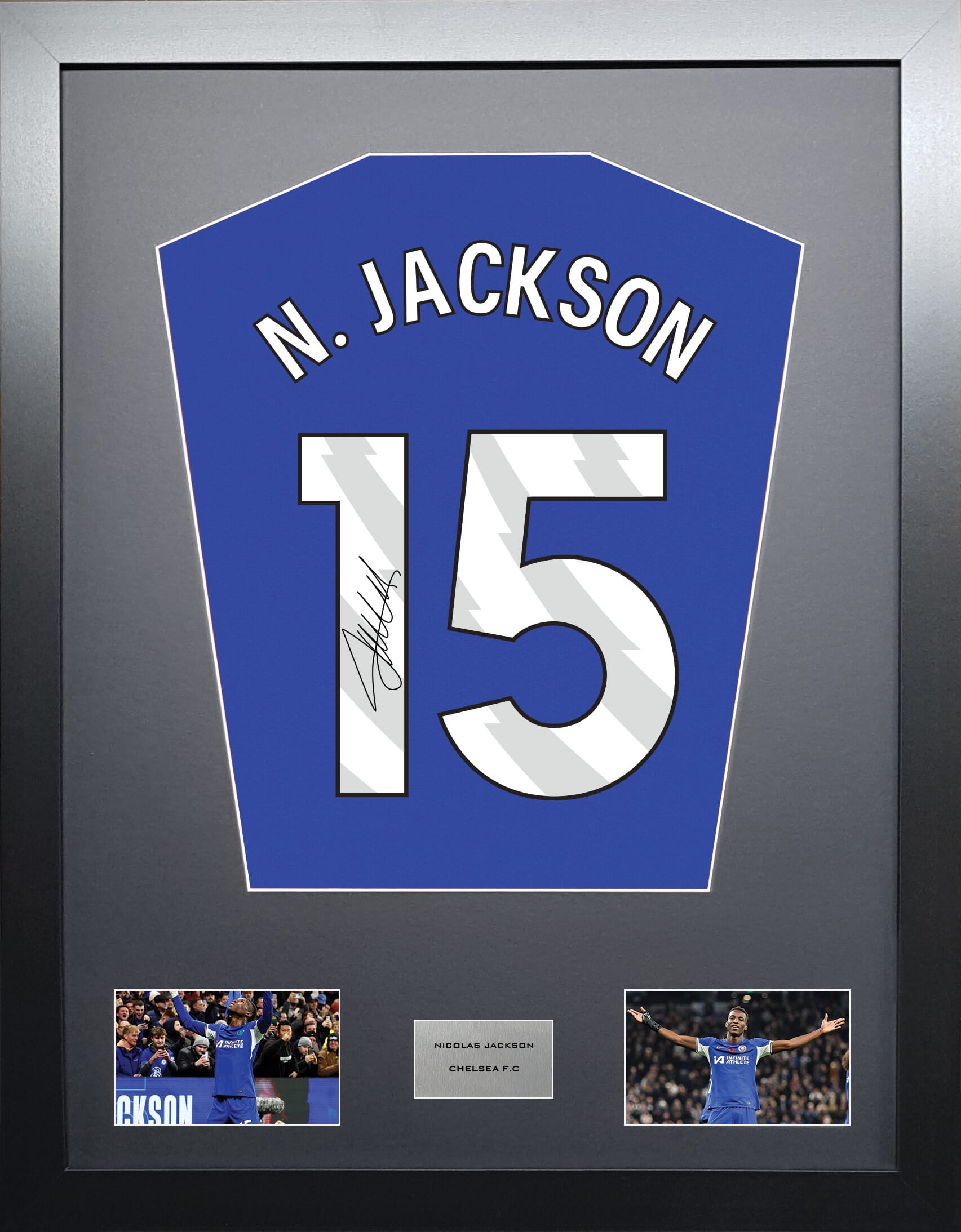 Nicolas Jackson Chelsea signed shirt display 2024 season