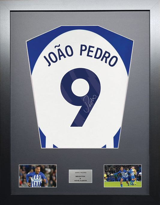 Joao Pedro Brighton signed shirt display 2024 season