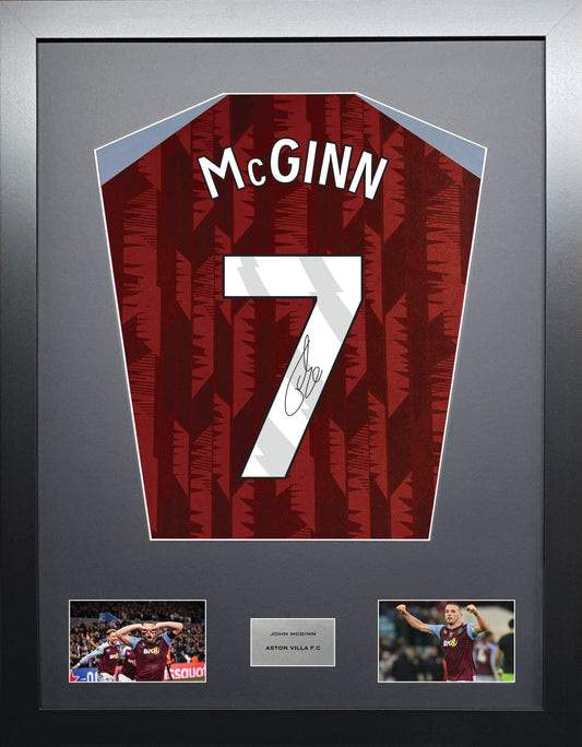 John McGinn Aston Villa signed shirt display 2024 season