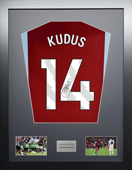 Mohammed Kudus West Ham signed shirt display 2024 season