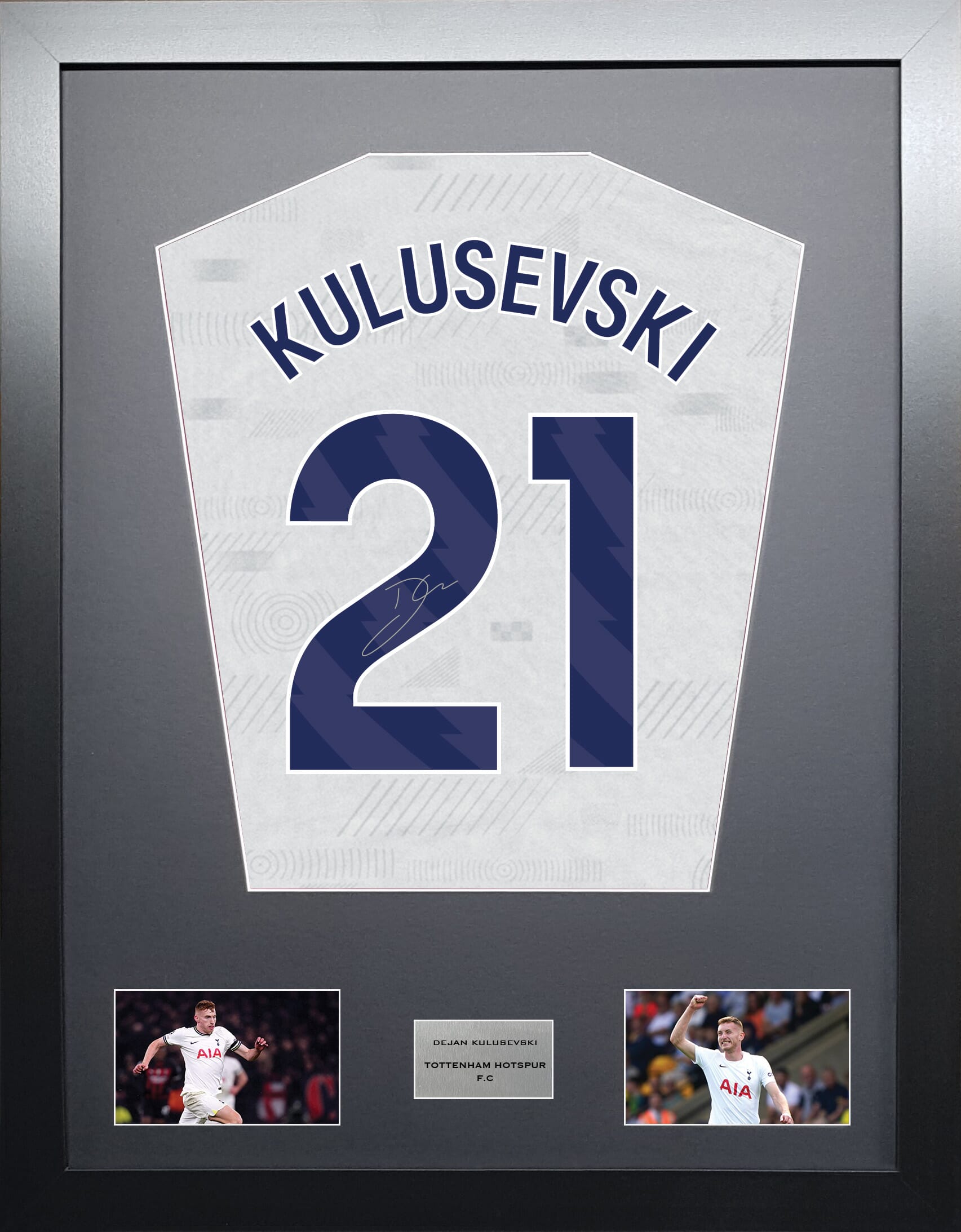 Dejan Kulusevski Tottenham Hotspur signed shirt display 2024 season