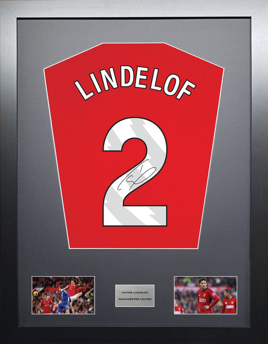 Victor Lindelof Manchester United signed shirt display 2024 season