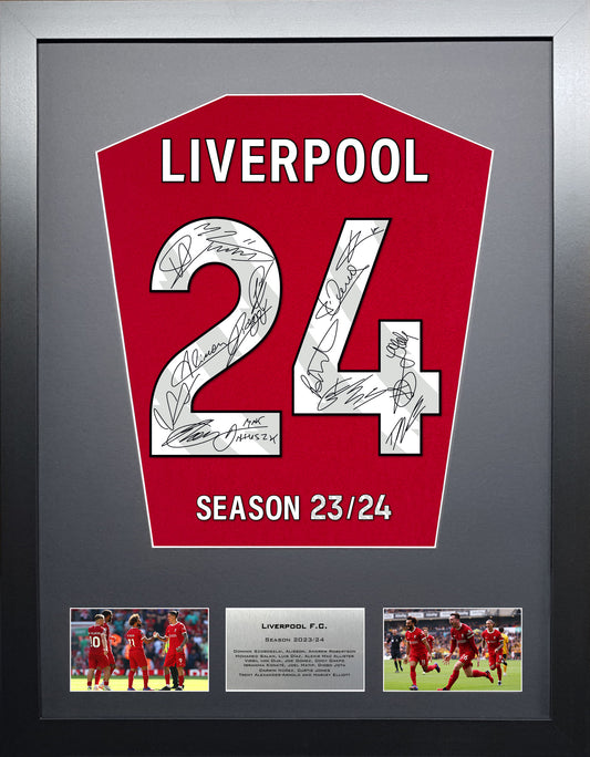 Liverpool 2024 Season Team Signed Shirt Frame