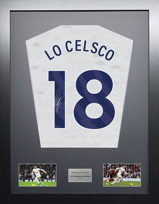 Giovani Lo Celso Tottenham Hotspur signed shirt display 2024 season