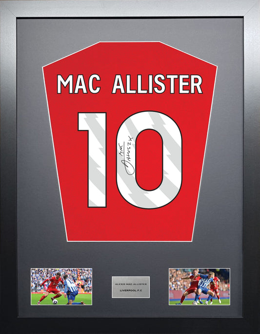 Alexis Mac Allister Liverpool signed shirt display 2024 season