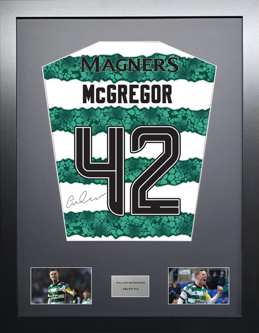 Callum McGregor Celtic signed shirt display 2024 season