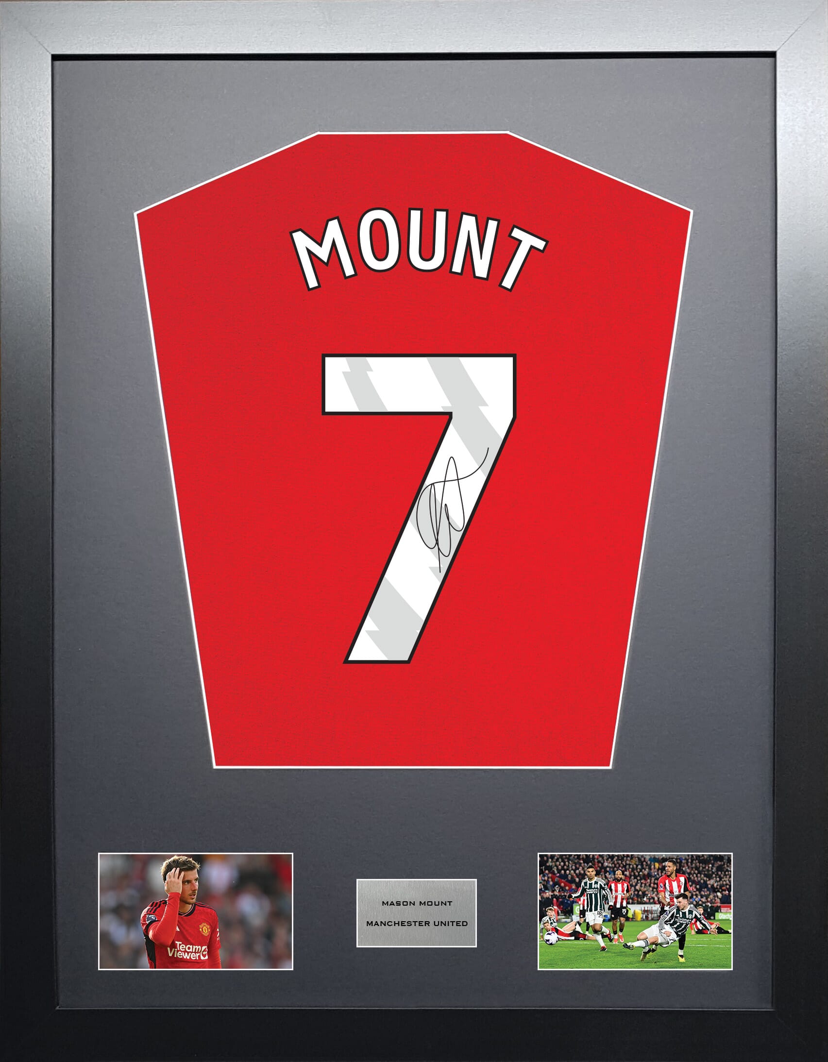 Mason Mount Manchester United signed shirt display 2024 season