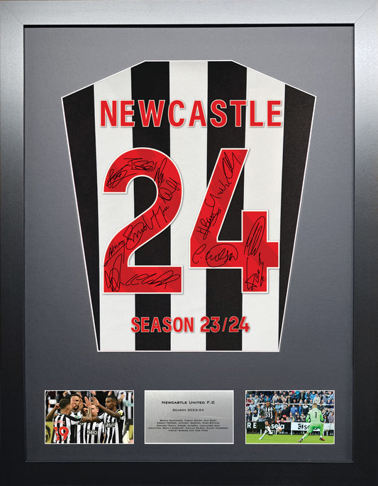 Newcastle United 2024 Season Team Signed Shirt Frame