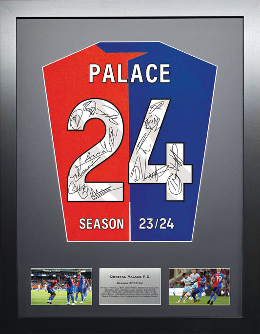 Crystal Palace 2024 Season Team Signed Shirt Frame