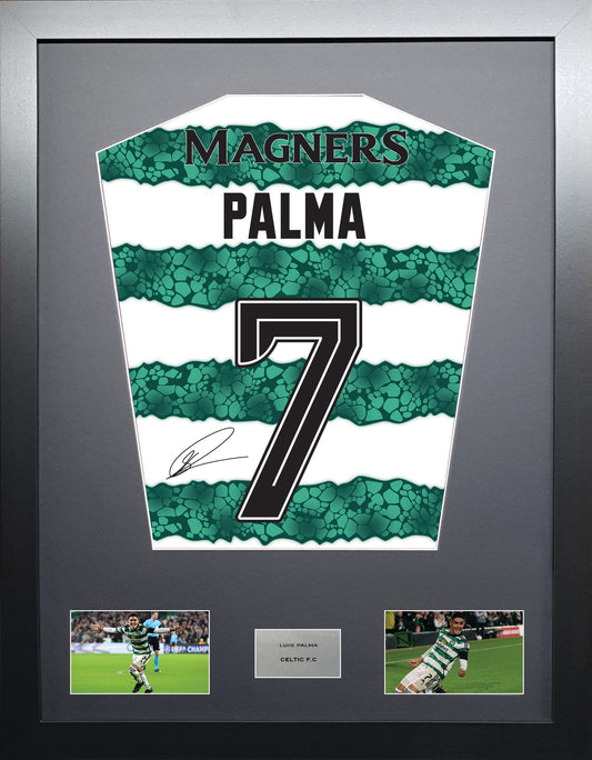 Luis Palma Celtic signed shirt display 2024 season