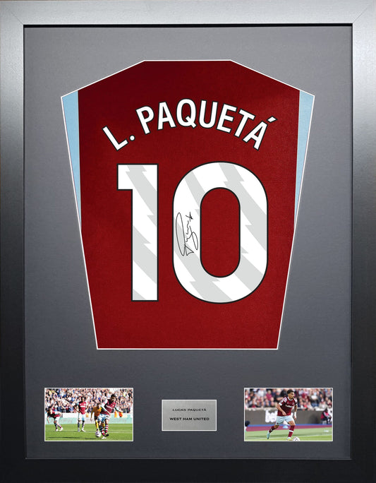 Lucas Paqueta West Ham signed shirt display 2024 season