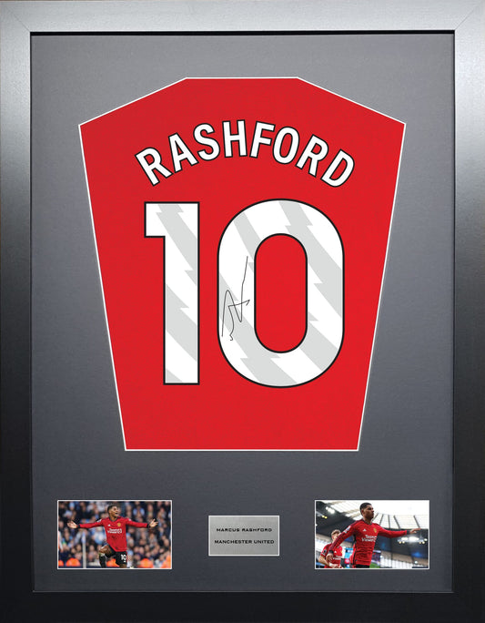 Marcus Rashford Manchester United signed shirt display 2024 season