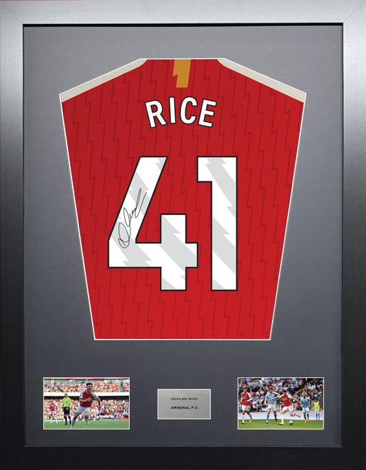 Declan Rice Arsenal signed shirt display 2024 season