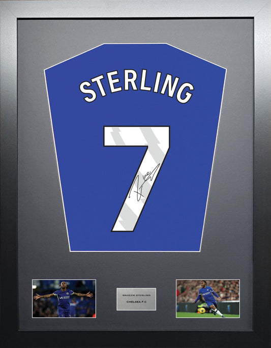 Raheem Sterling Chelsea signed shirt display 2024 season
