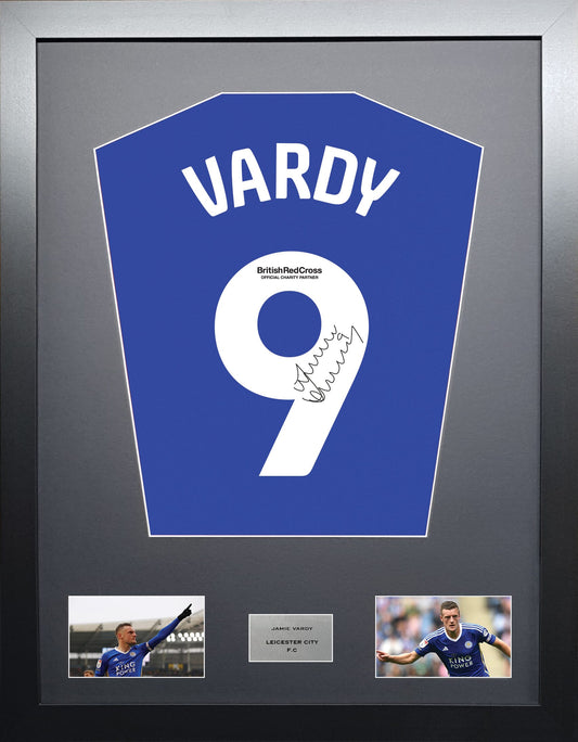 Jamie Vardy Leicester City signed shirt display 2024 season
