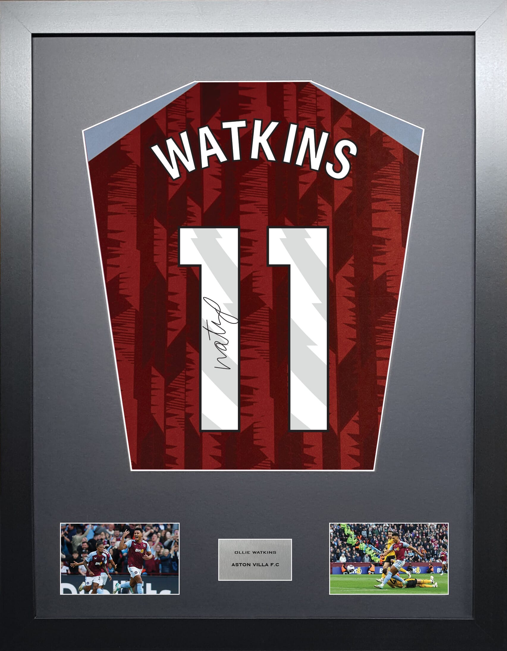 Ollie Watkins Aston Villa signed shirt display 2024 season