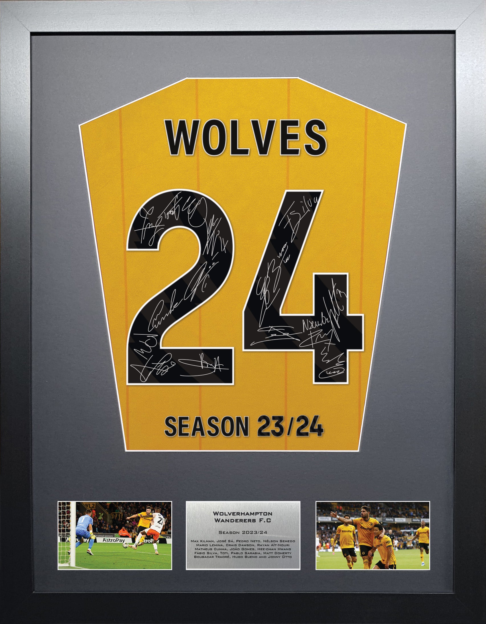 Wolverhampton Wanderers 2024 Season Team Signed Shirt Frame The Frame Lab