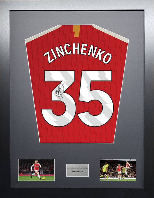Oleksandr Zinchenko Arsenal signed shirt display 2024 season