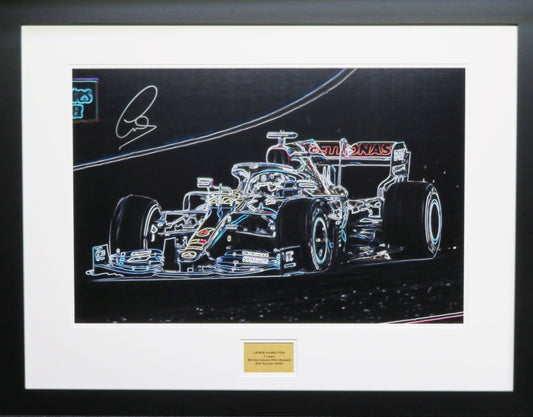 Lewis Hamilton British GP  signed Artwork Frame
