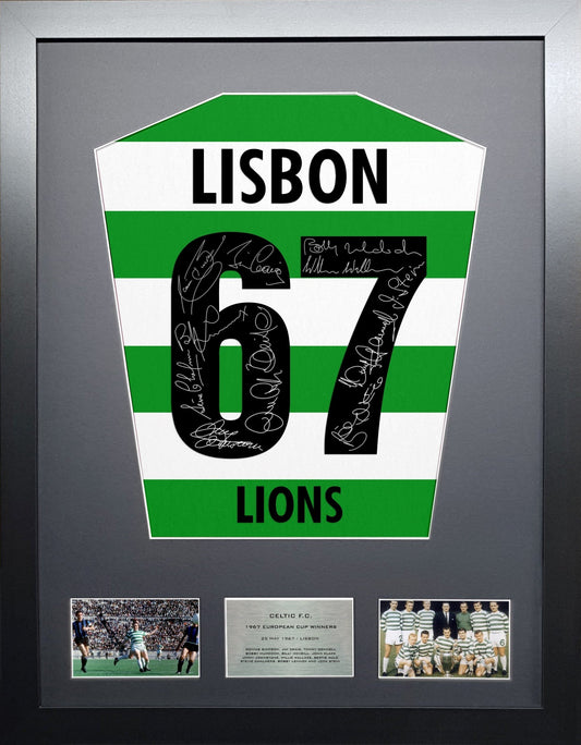 Celtic Lisbon Lions Team signed Shirt Frame