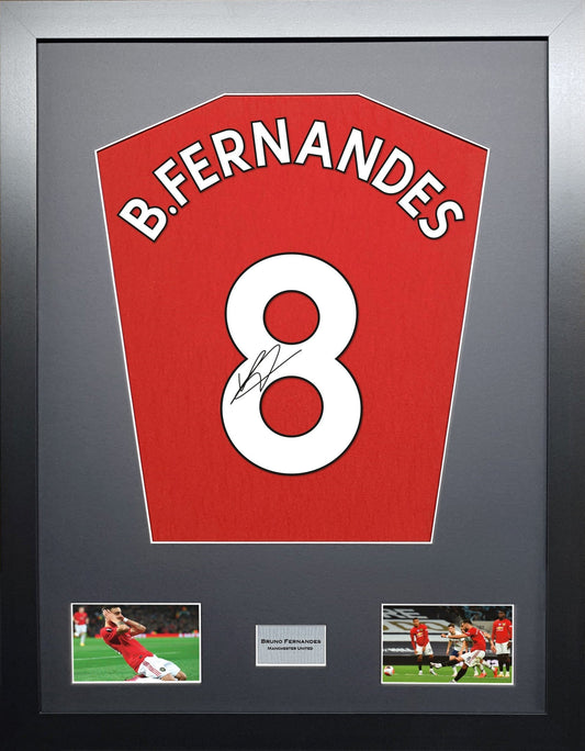 Bruno Fernandes Manchester United signed Shirt Frame