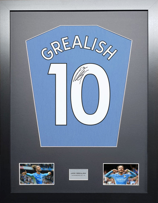 Jack Grealish Manchester City signed shirt Frame