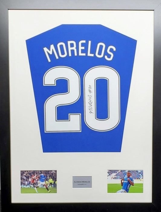 Alfredo Morelos Rangers signed Shirt Frame